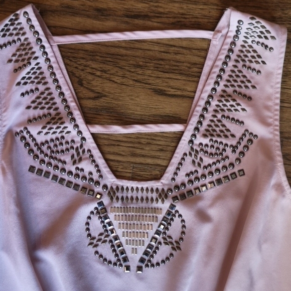 Ecote Beige Sleeveless Dress With Studs Medium - Picture 7 of 7